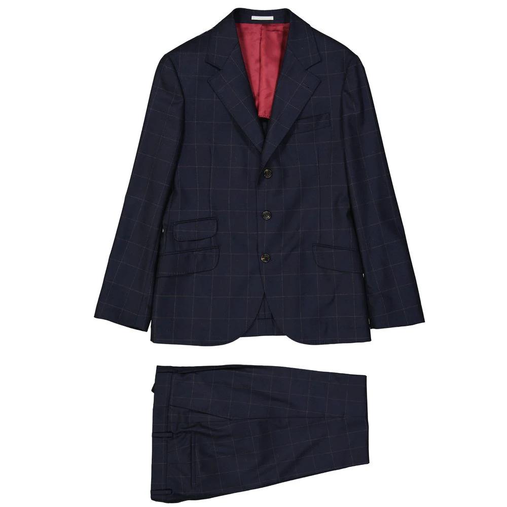Brunello Cucinelli Blue Wool Two-Piece Suit by Brunello Cucinelli