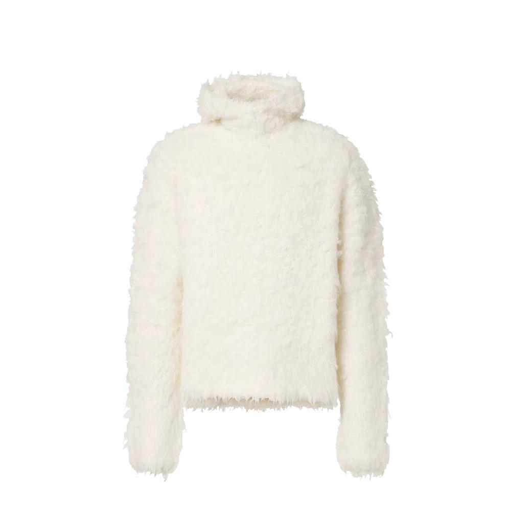Acne Studios White Alpaca Leather Sweatshirt by Acne Studios