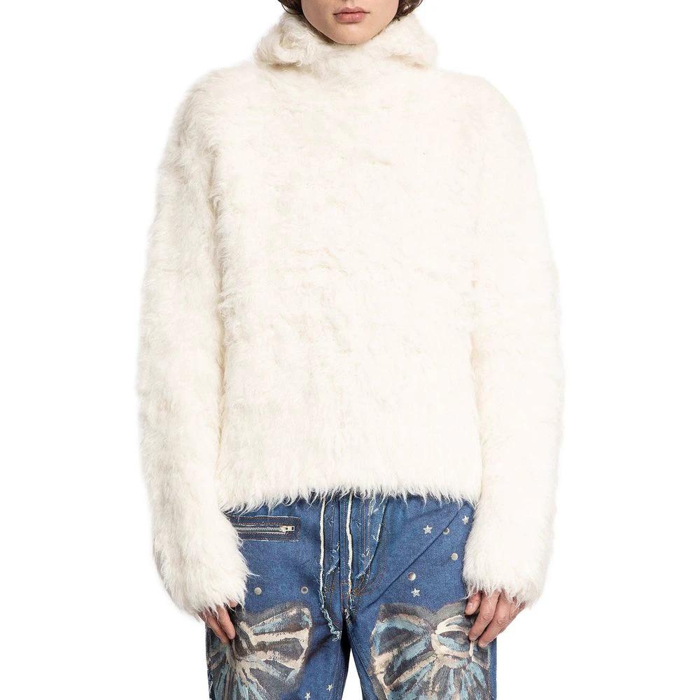 Acne Studios White Alpaca Leather Sweatshirt by Acne Studios