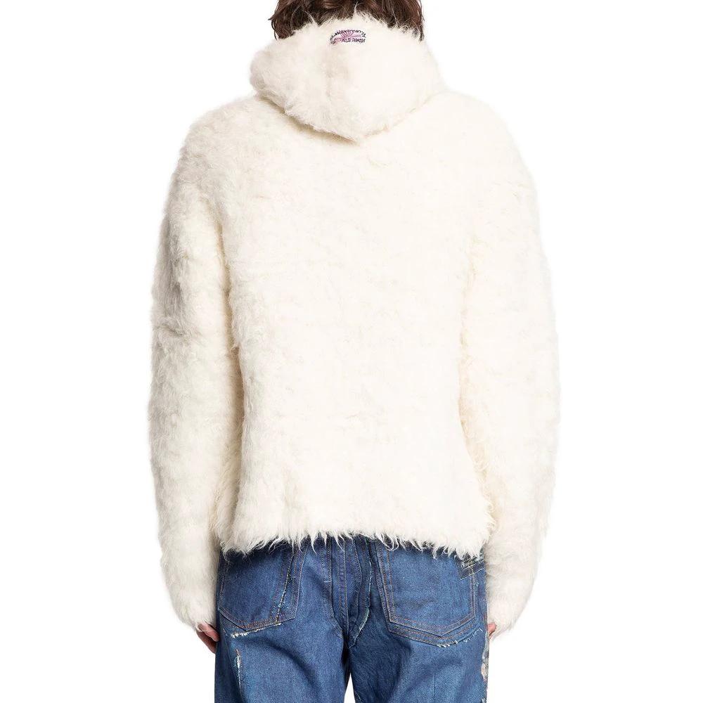 Acne Studios White Alpaca Leather Sweatshirt by Acne Studios