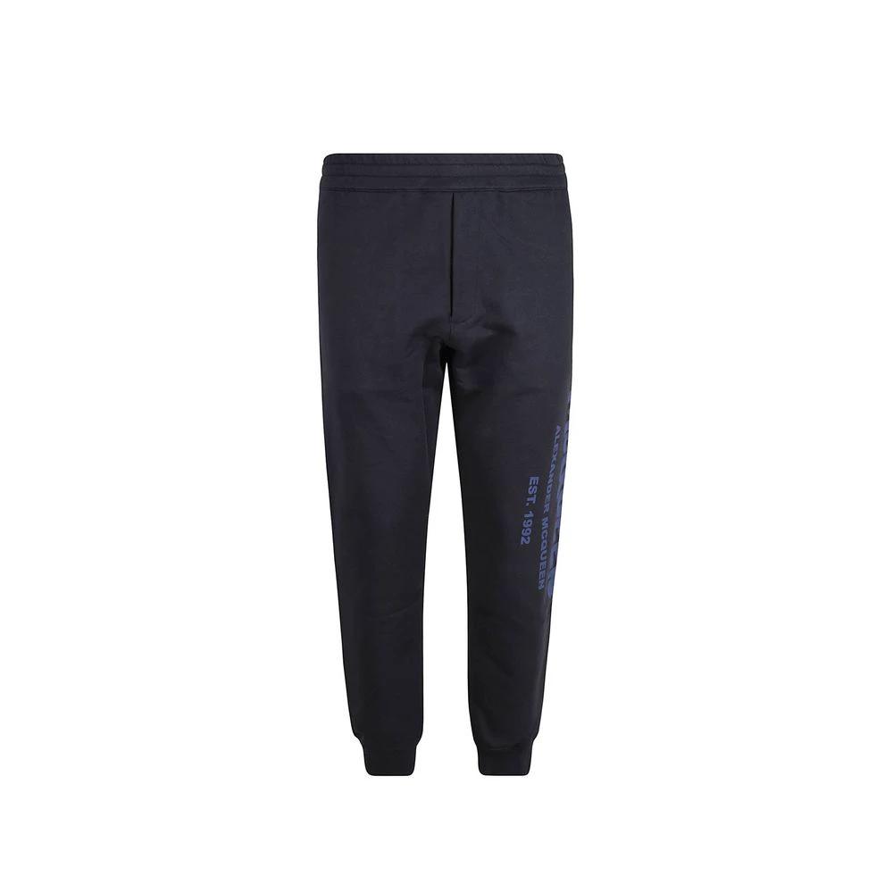 Alexander McQueen Blue Cotton Joggers (Workout Pants) by Alexander McQueen