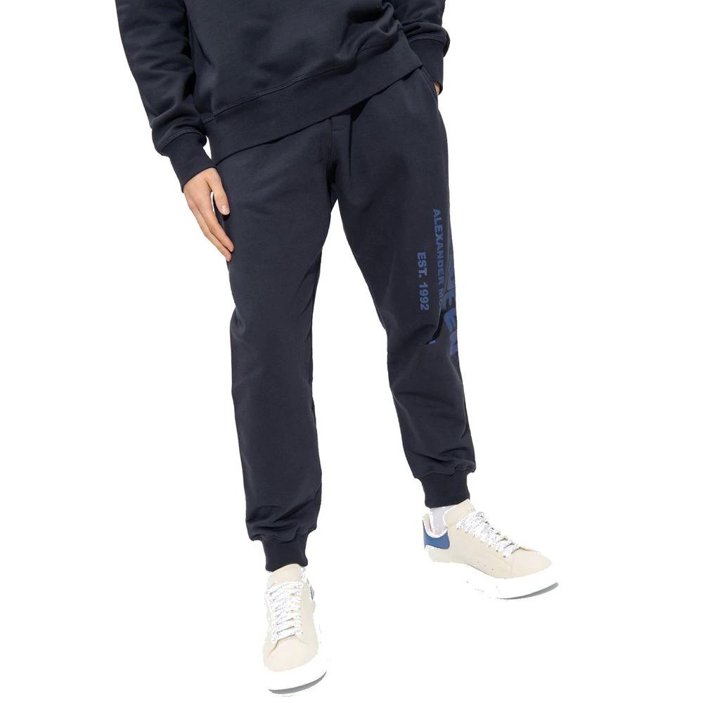 Alexander McQueen Blue Cotton Joggers (Workout Pants) by Alexander McQueen