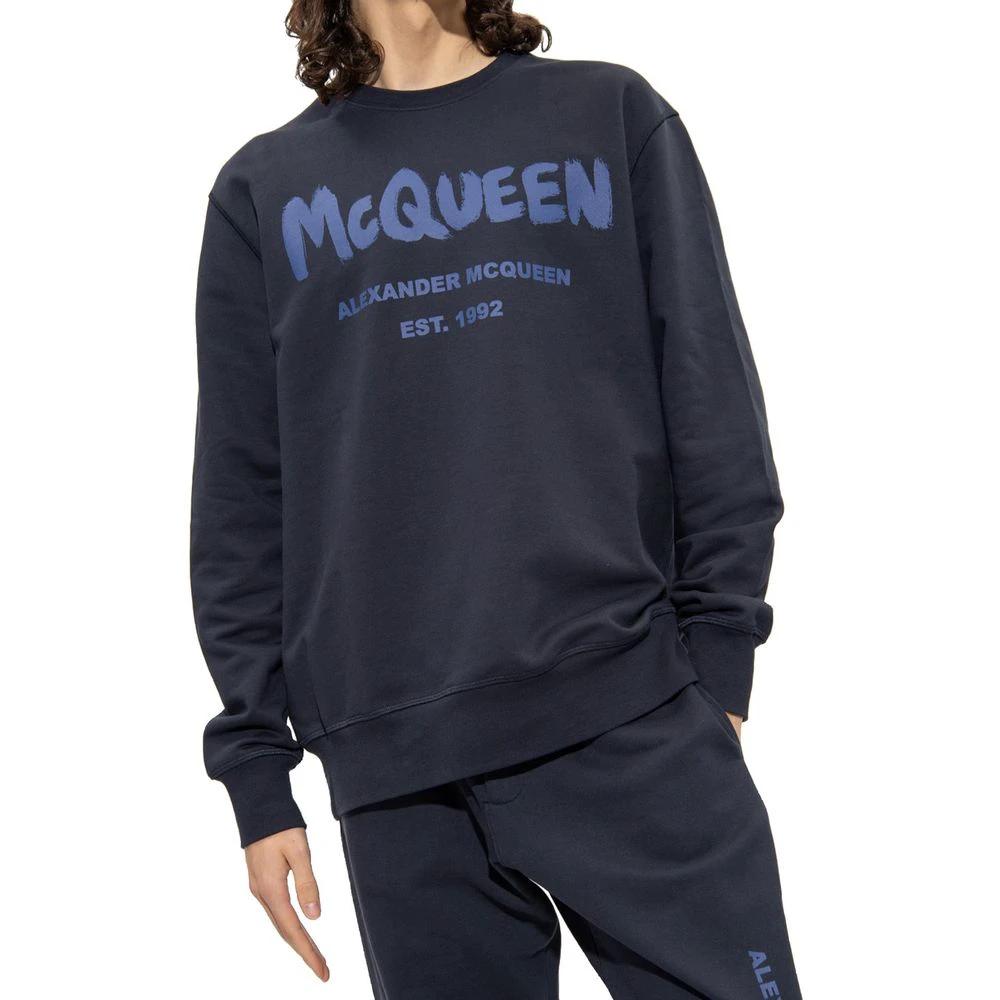 Alexander McQueen Blue Cotton Sweatshirt by Alexander McQueen