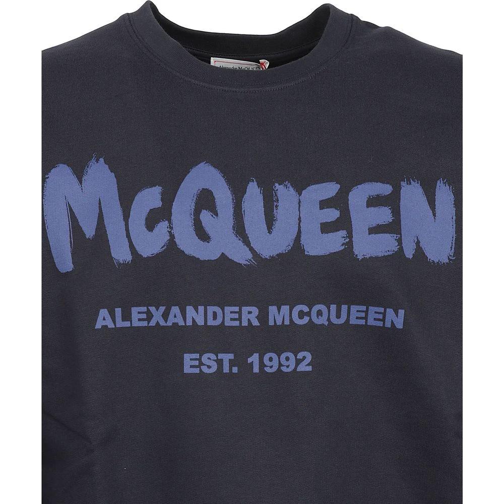 Alexander McQueen Blue Cotton Sweatshirt by Alexander McQueen