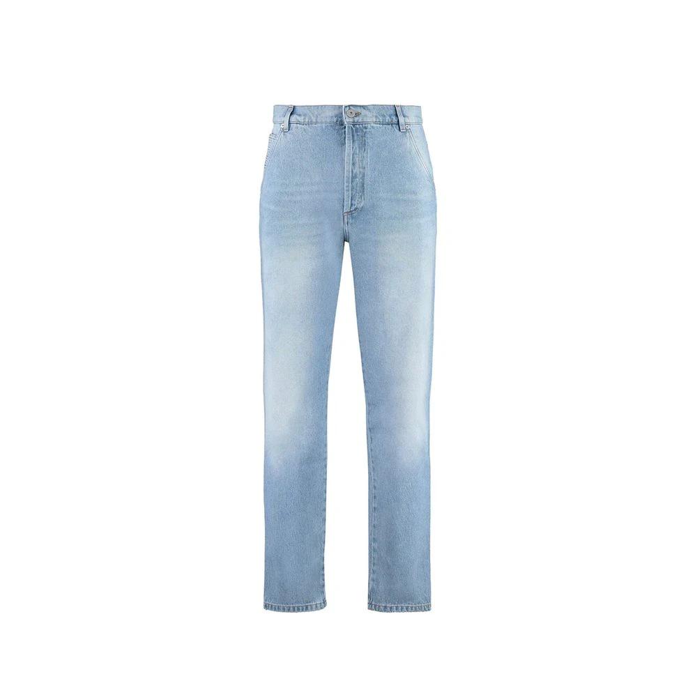 Balmain Blue Cotton Straight-Leg Jeans by Balmain