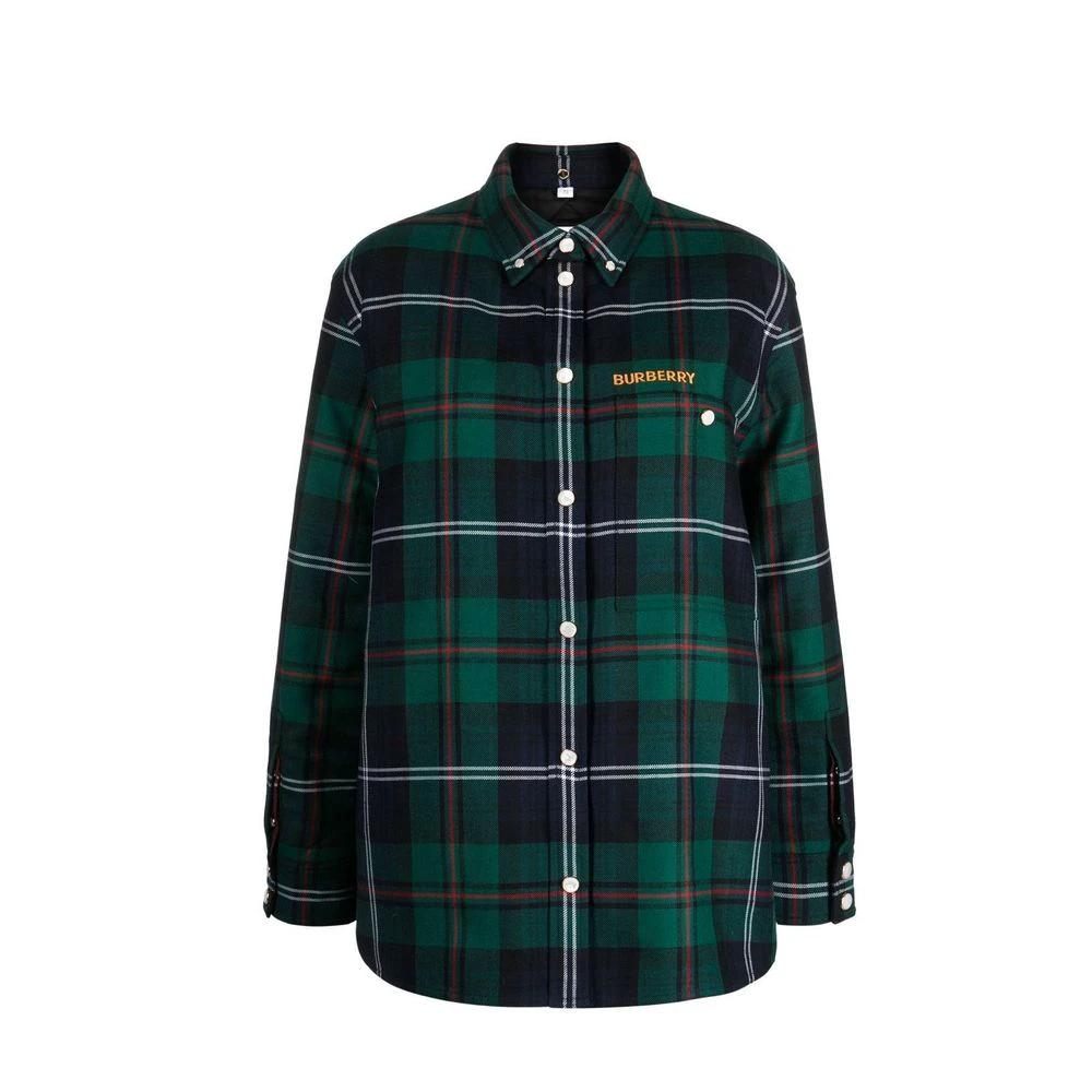 Burberry Bicolor Wool Pattern Shirt by Burberry