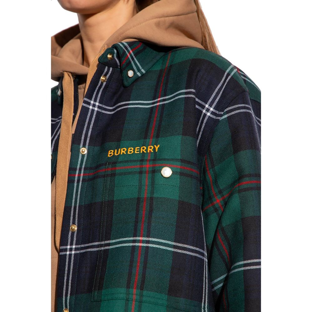 Burberry Bicolor Wool Pattern Shirt by Burberry
