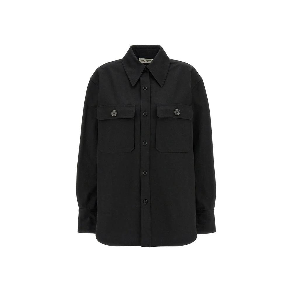 Chemise en jean noir Saint Laurent
