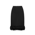 Saint Laurent Black Silk Midi Skirt by Saint Laurent