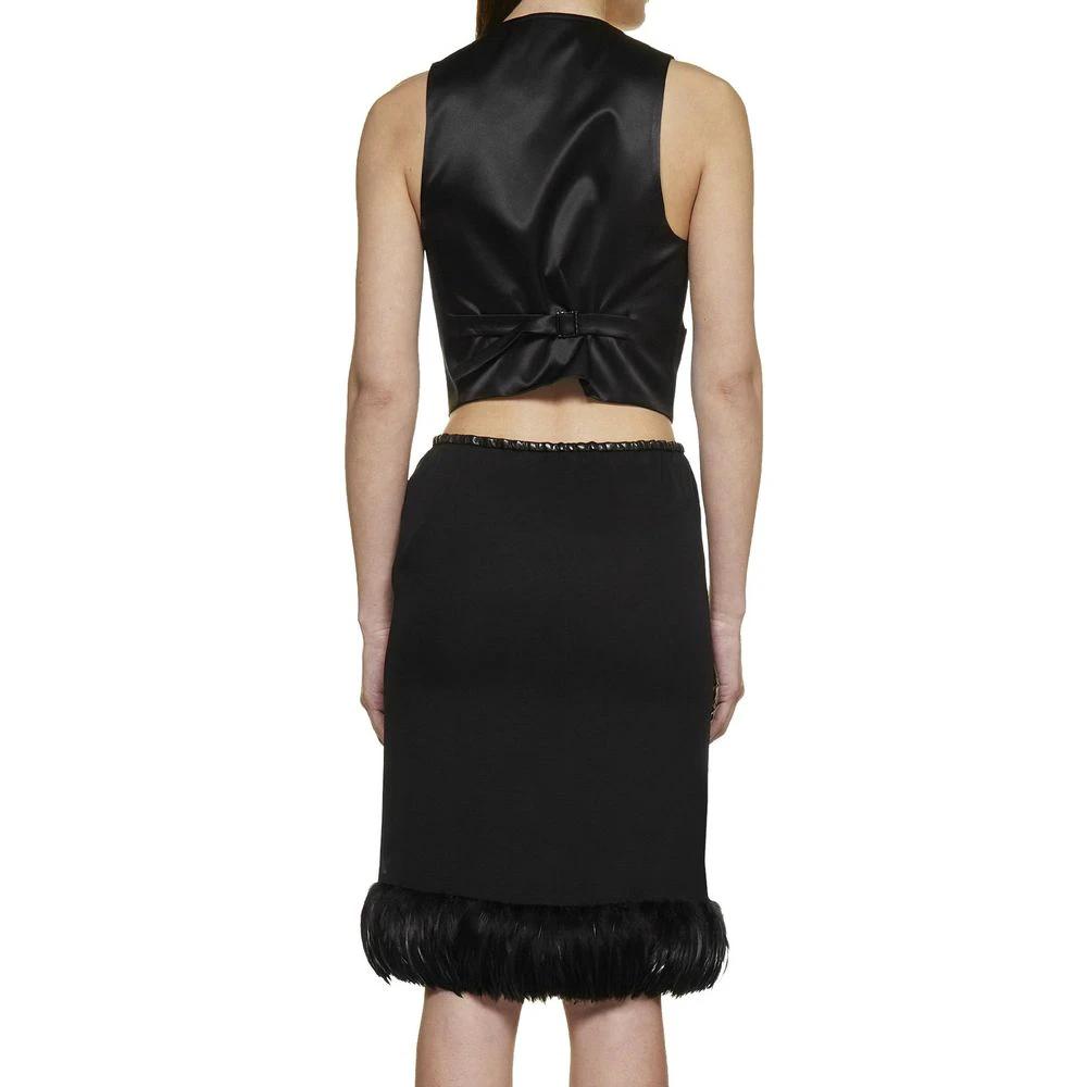 Saint Laurent Black Silk Midi Skirt by Saint Laurent