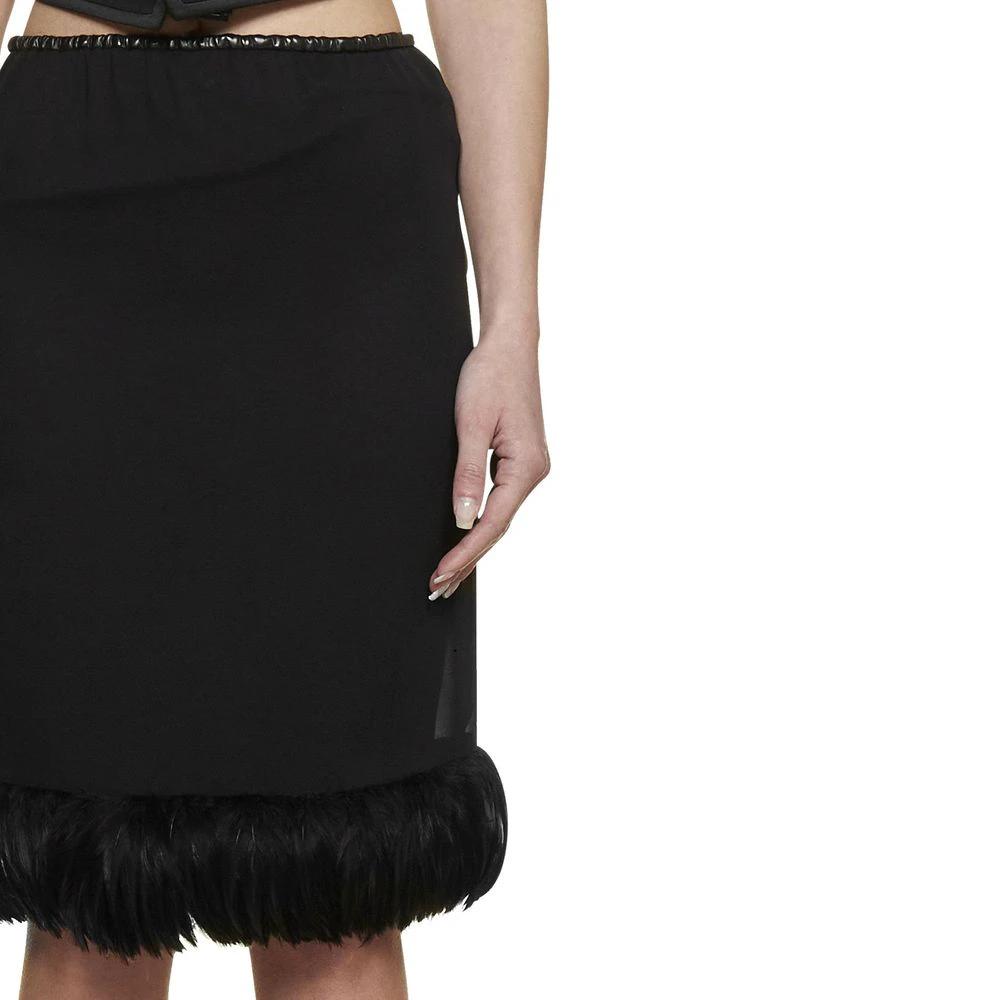 Saint Laurent Black Silk Midi Skirt by Saint Laurent