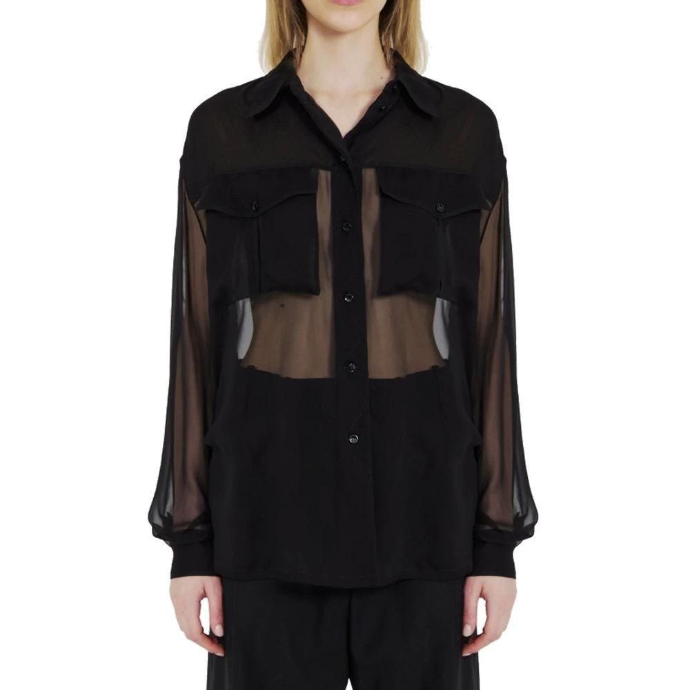 Chemise habillée en soie noire Saint Laurent