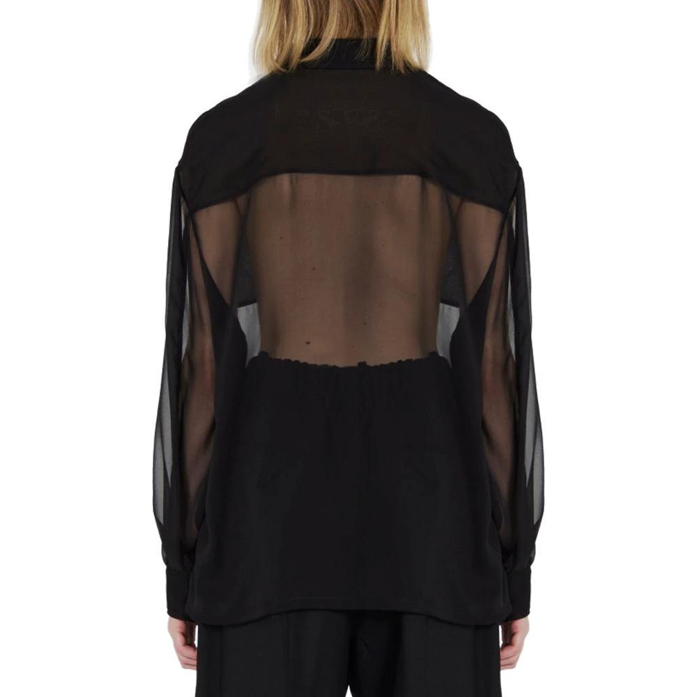 Chemise habillée en soie noire Saint Laurent