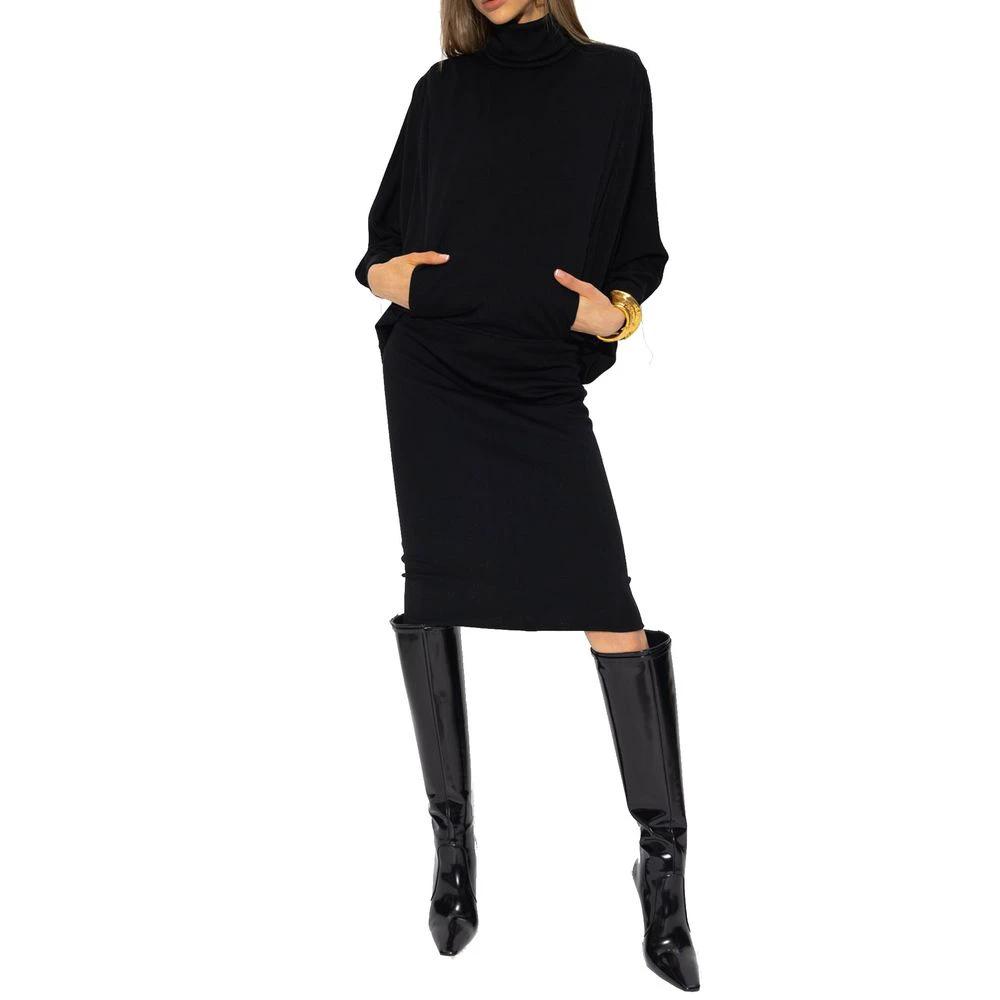 Robe décontractée en laine noire Saint Laurent