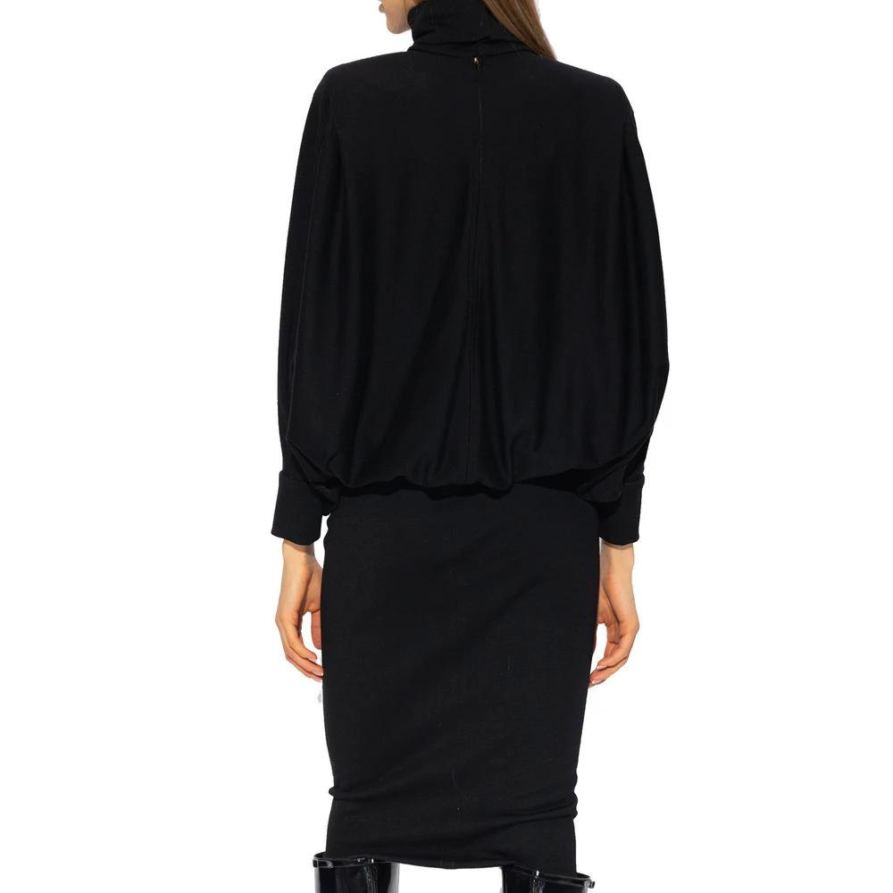 Robe décontractée en laine noire Saint Laurent