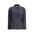 Chemise habillée en soie noire Lemaire