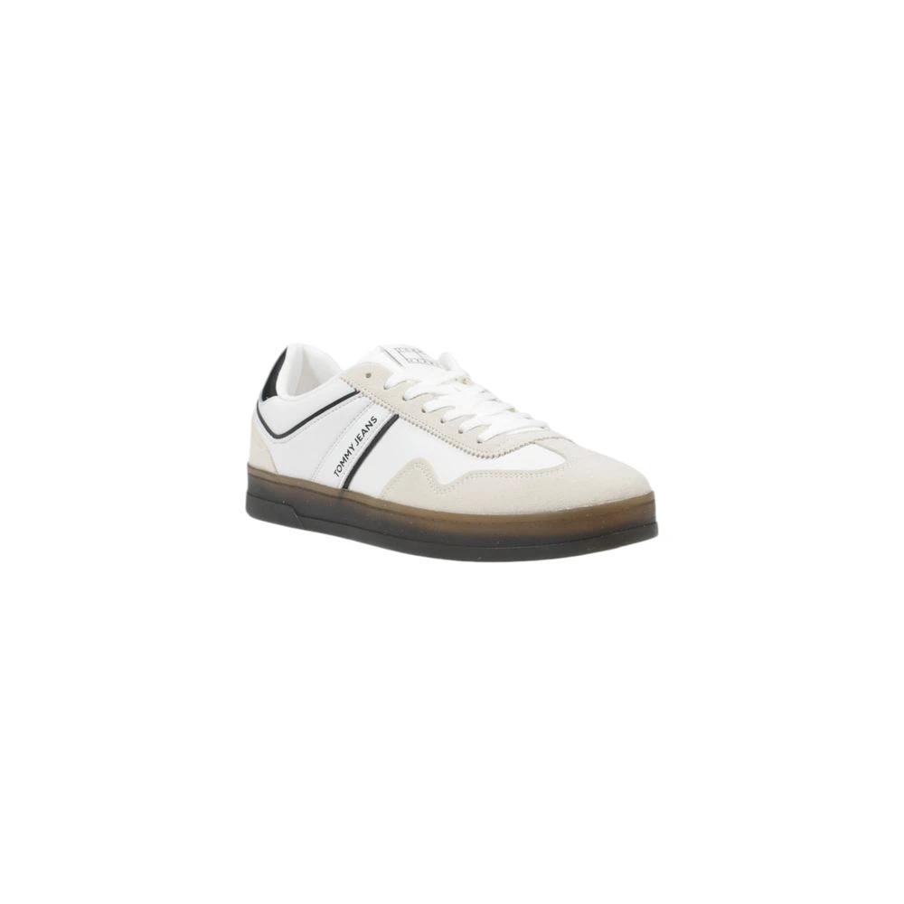Tommy Hilfiger Jeans Black Leather Low Top Sneakers by Tommy Hilfiger Jeans