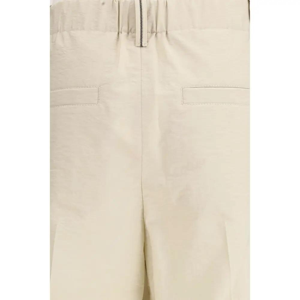 Brunello Cucinelli Pantalon décontracté en coton beige