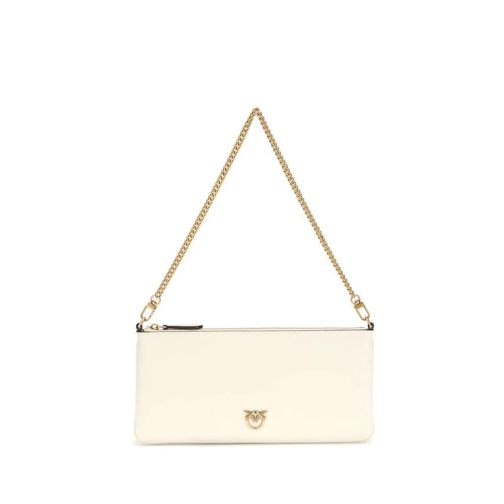 PINKO White Calf Leather Bos Taurus Shoulder Bag by PINKO