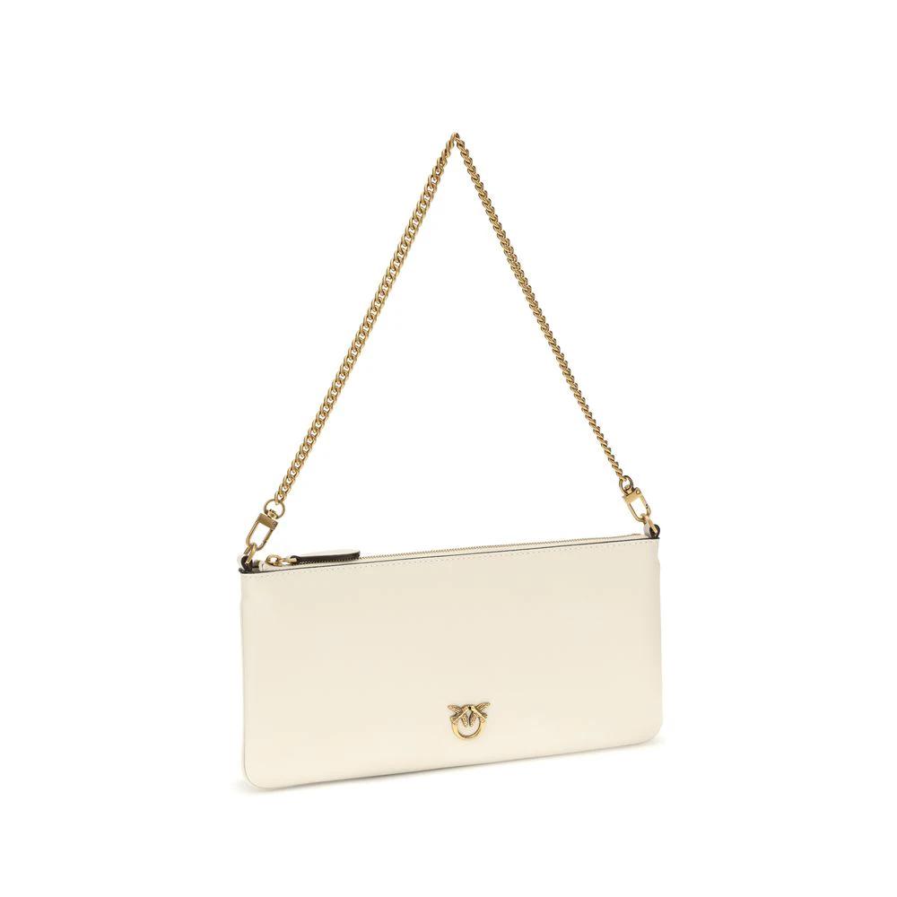 PINKO White Calf Leather Bos Taurus Shoulder Bag by PINKO