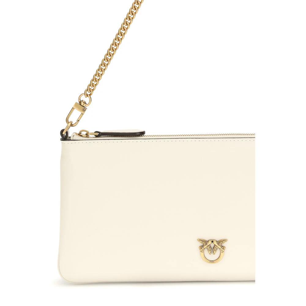PINKO White Calf Leather Bos Taurus Shoulder Bag by PINKO