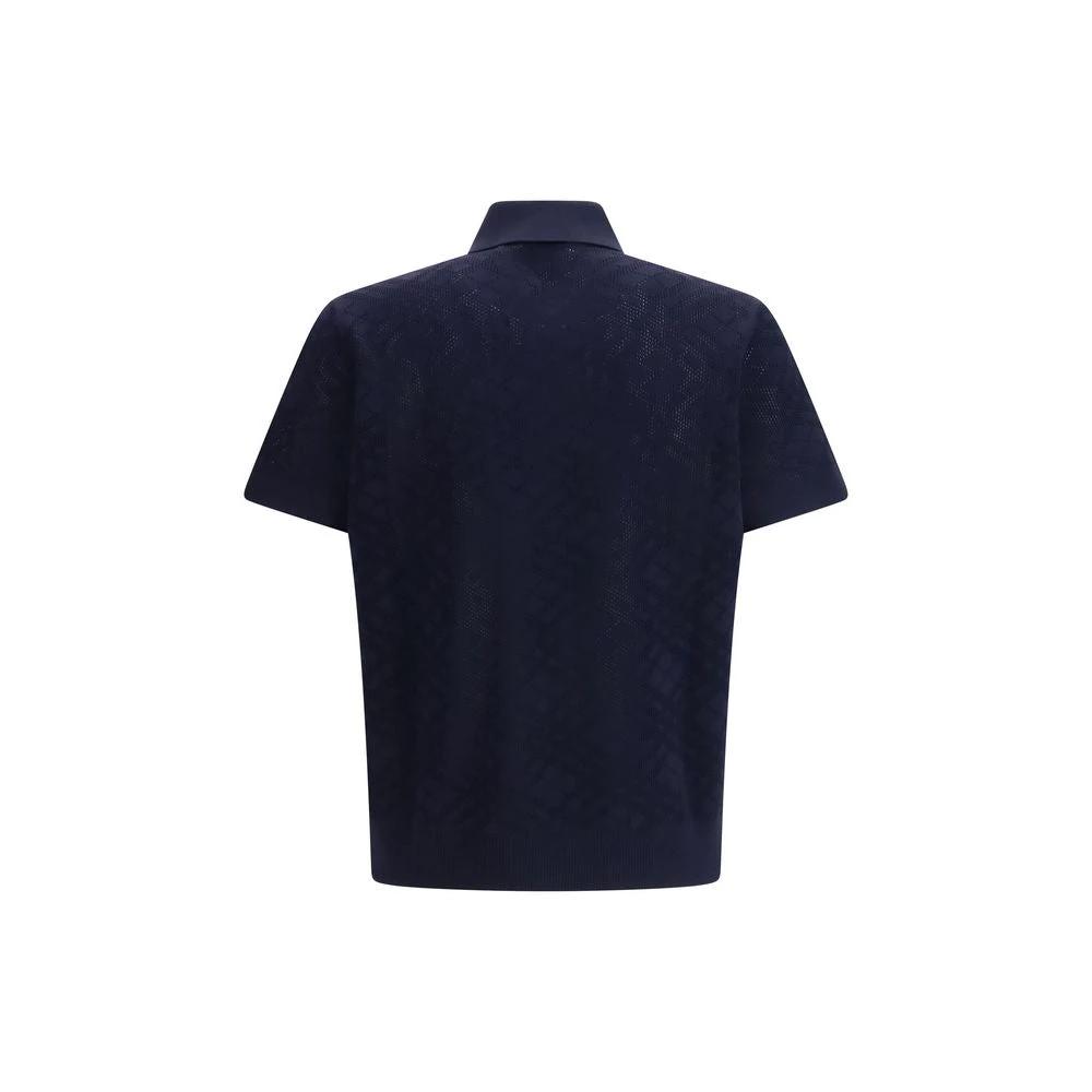 Burberry Blue Wool Polo Shirt by Burberry