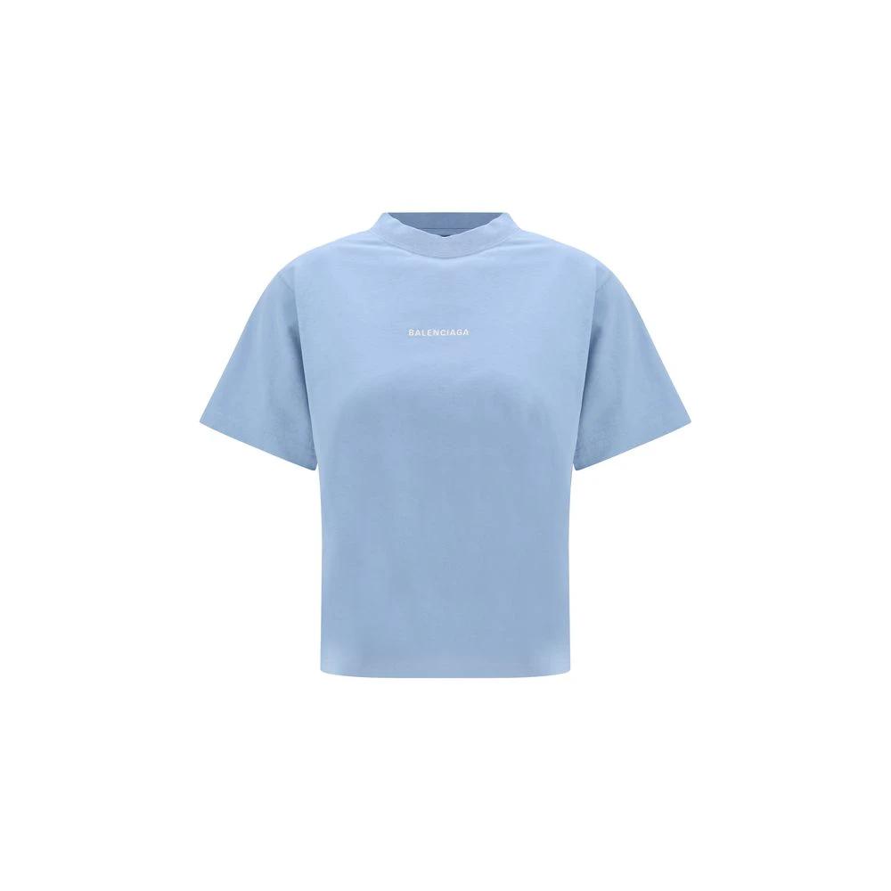 Balenciaga Blue Cotton T-Shirt by Balenciaga