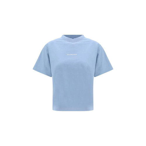 Balenciaga Blue Cotton T-Shirt by Balenciaga