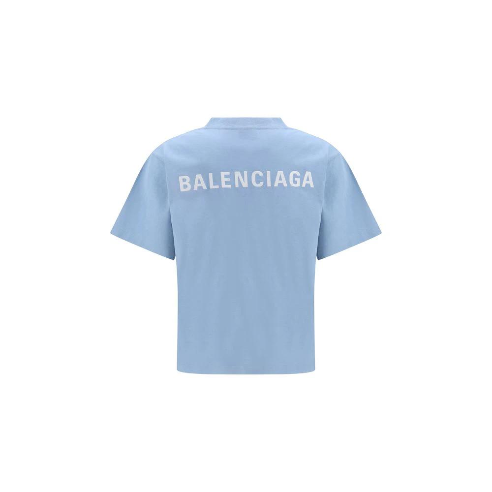 Balenciaga Blue Cotton T-Shirt by Balenciaga