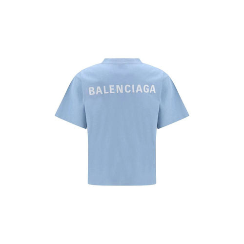 Balenciaga Blue Cotton T-Shirt by Balenciaga