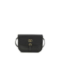 Valentino Garavani Black Calf Leather Bos Taurus Shoulder Bag by Valentino Garavani