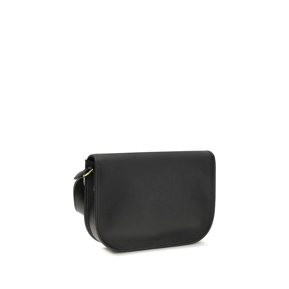 Valentino Garavani Black Calf Leather Bos Taurus Shoulder Bag by Valentino Garavani