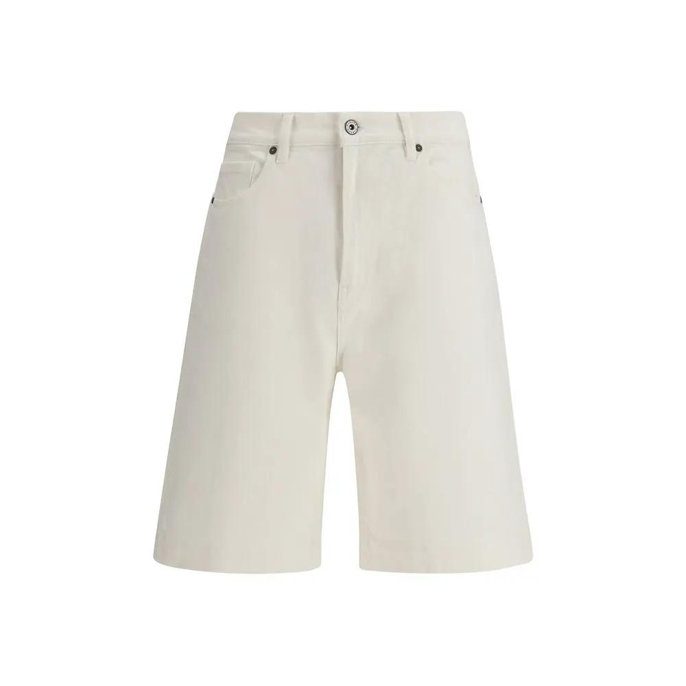 P.A.R.O.S.H. White Cotton Bermuda Shorts