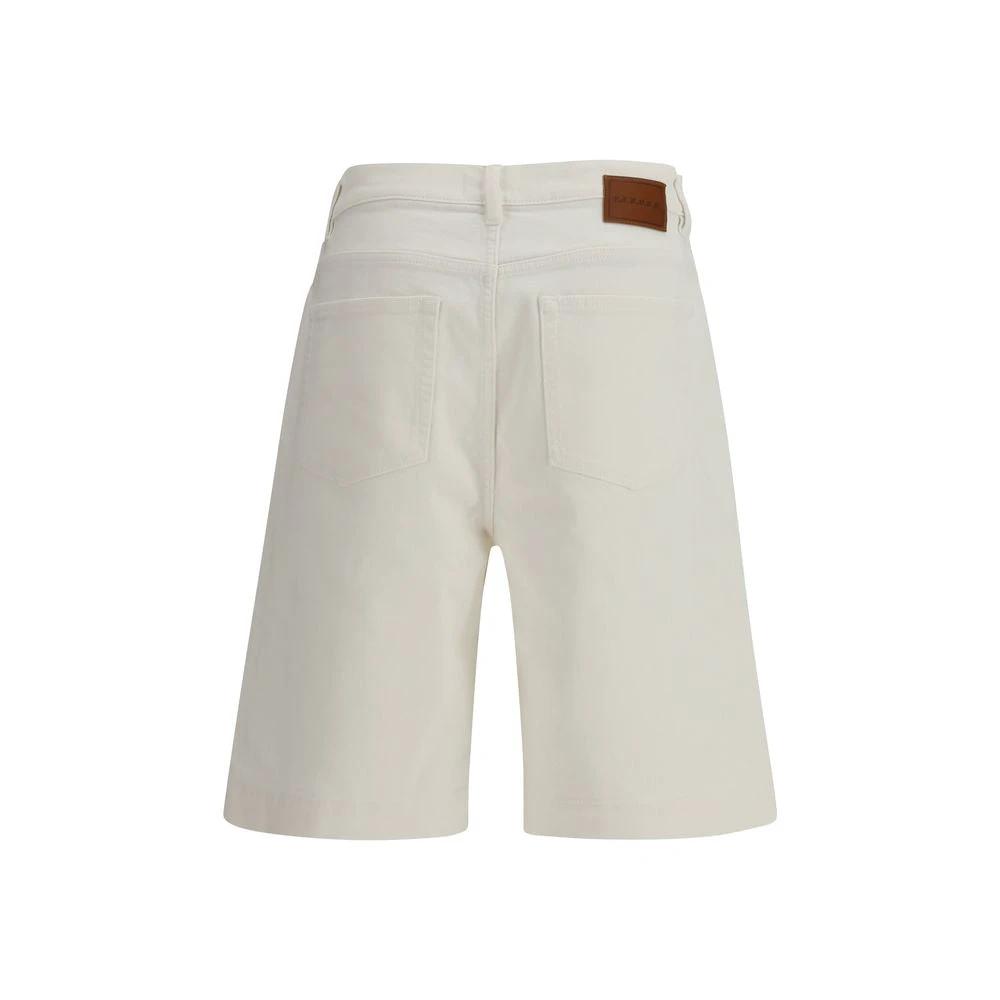 P.A.R.O.S.H. White Cotton Bermuda Shorts by P.A.R.O.S.H.