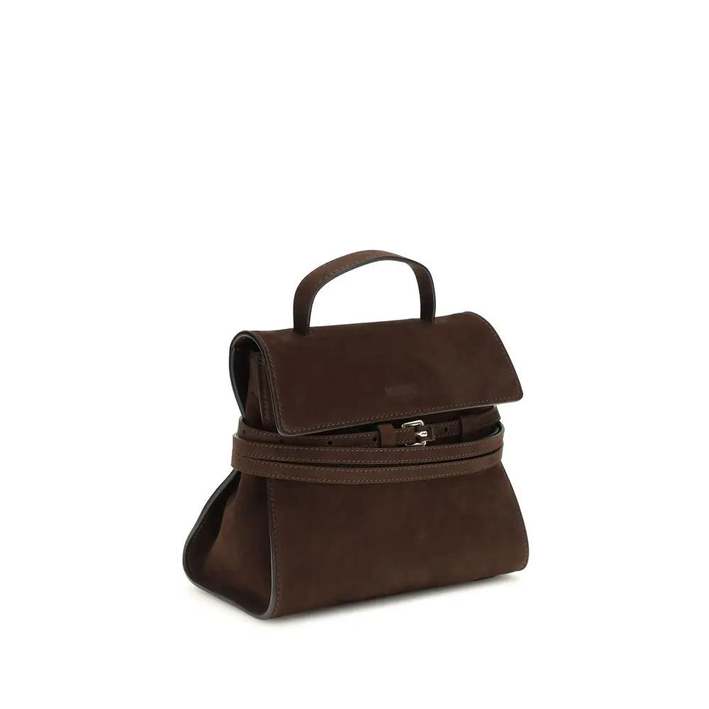 Moschino Brown Calf Leather Bos Taurus Handbag