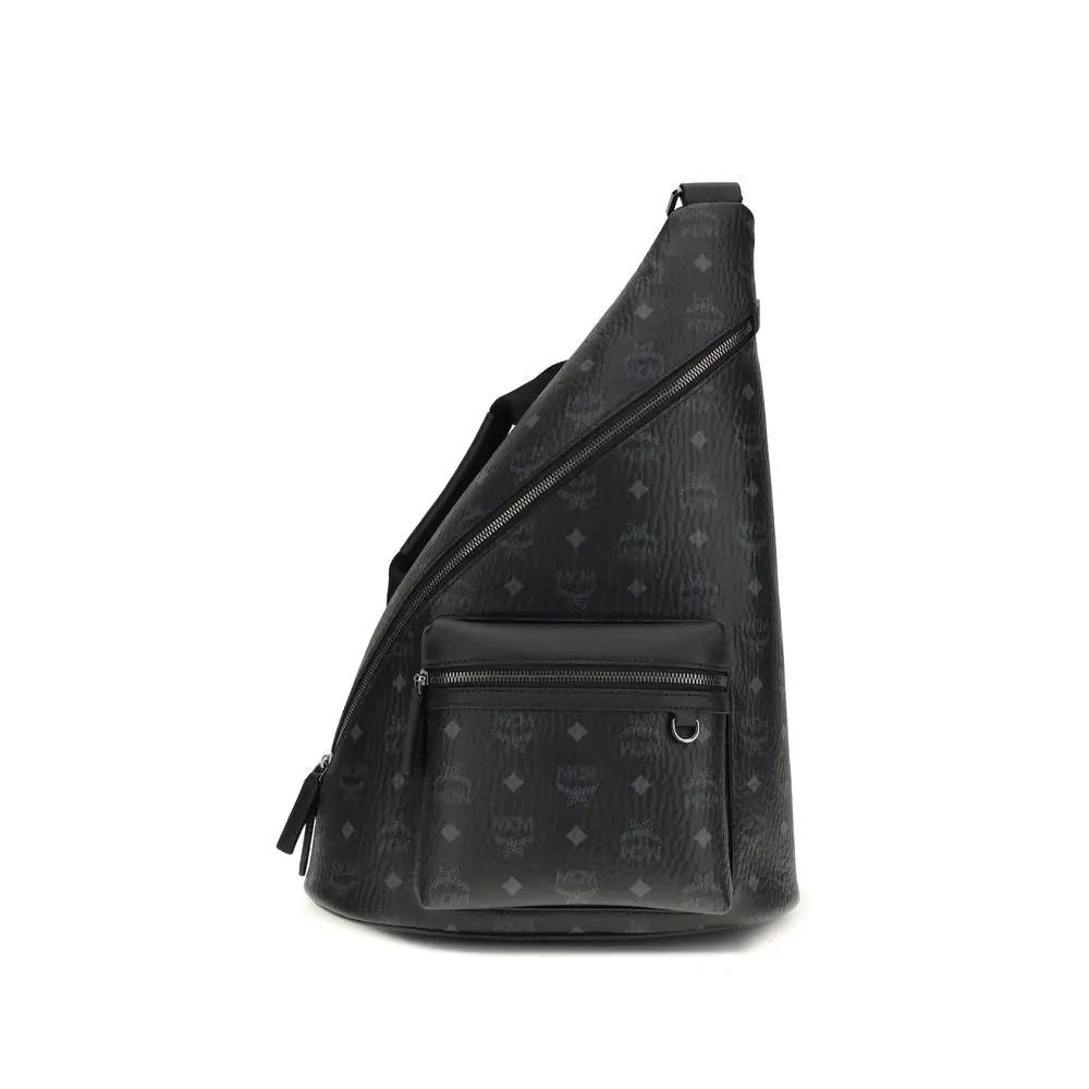 MCM Black Fabric Backpack