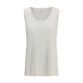 P.A.R.O.S.H. White Linen Sleeveles T-Shirt