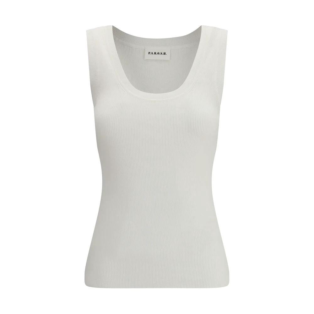 P.A.R.O.S.H. Beige Cotton Top by P.A.R.O.S.H.