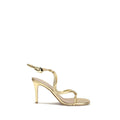 Gianvito Rossi Gold Calf Leather Bos Taurus Stiletto Heel Sandals by Gianvito Rossi