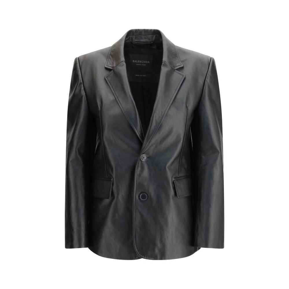 Balenciaga Black Leather Jacket by Balenciaga
