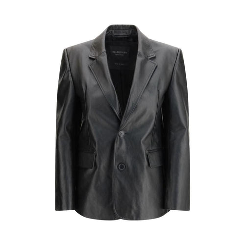 Balenciaga Black Leather Jacket by Balenciaga