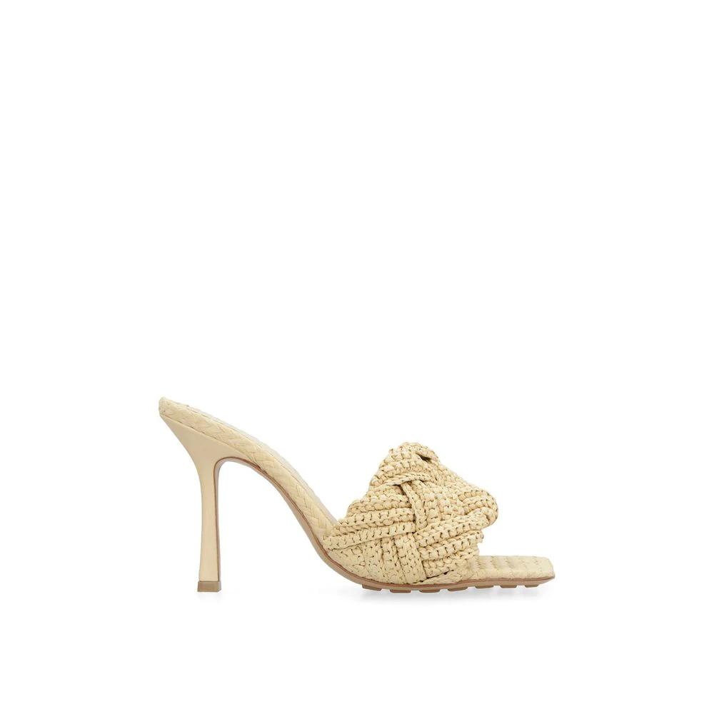 Bottega Veneta Beige Raffia Mules by Bottega Veneta
