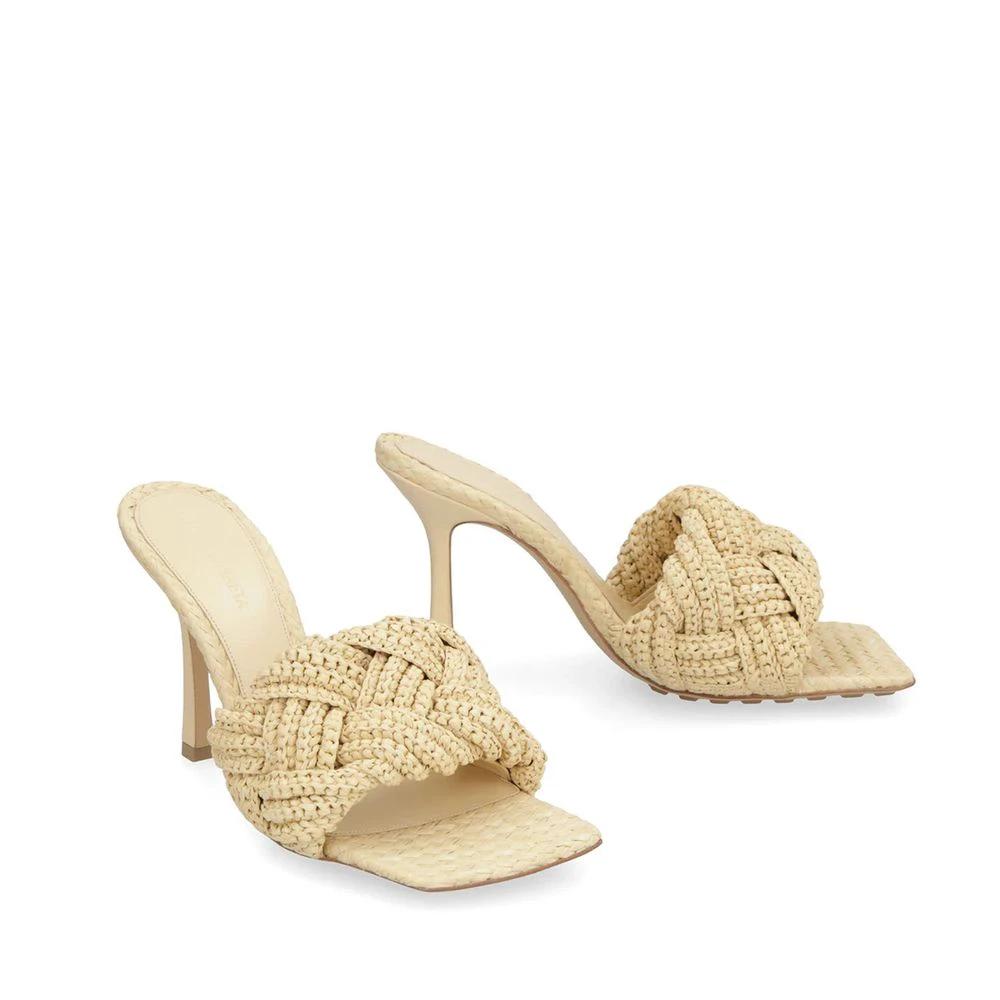 Bottega Veneta Beige Raffia Mules by Bottega Veneta
