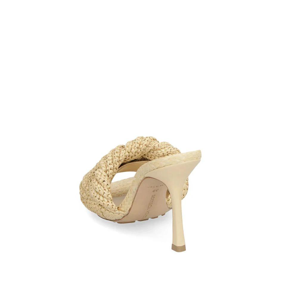 Bottega Veneta Beige Raffia Mules by Bottega Veneta