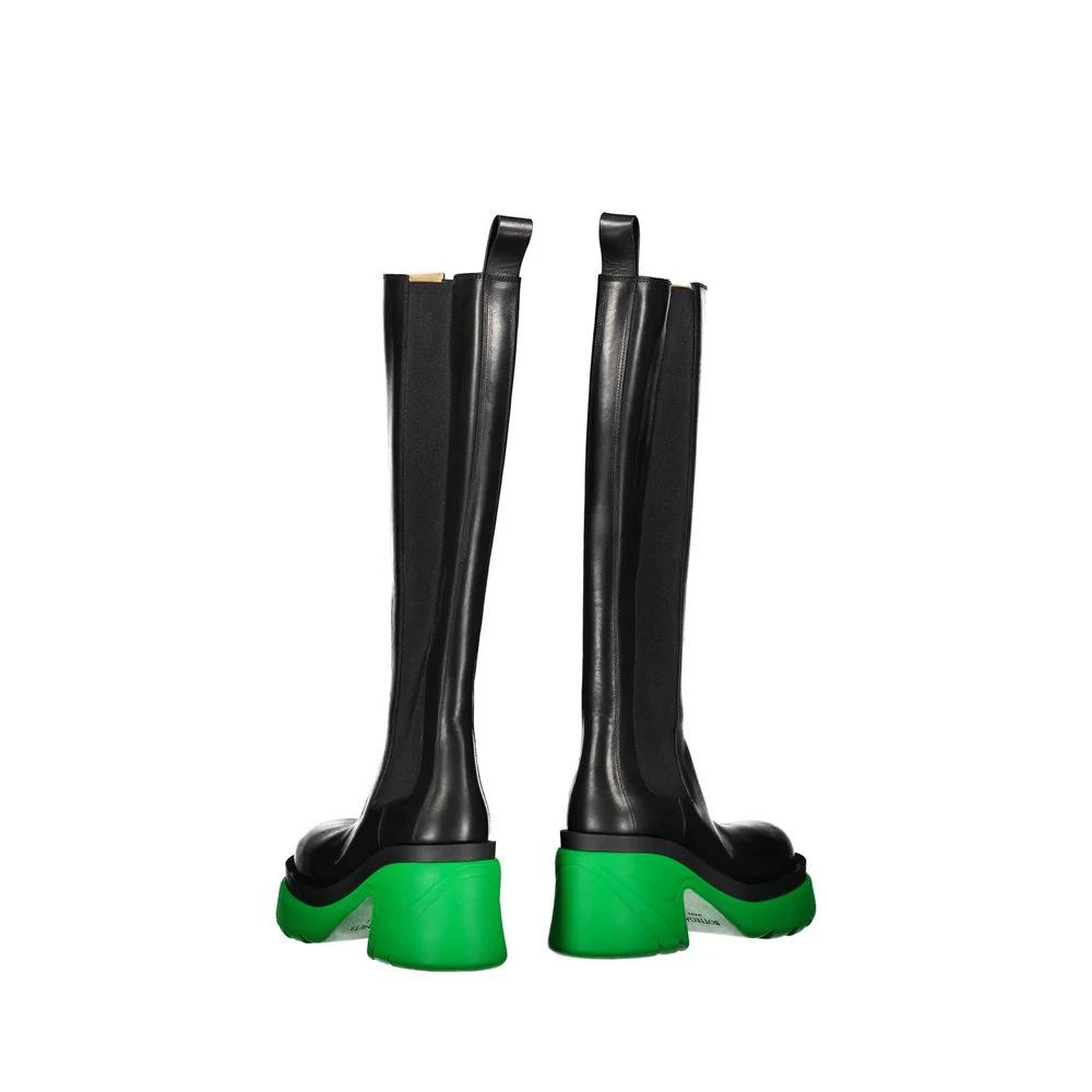 Bottega Veneta Black Leather Over The Knee by Bottega Veneta