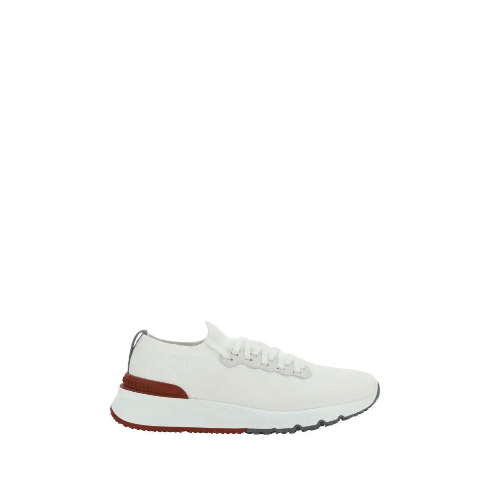 Baskets basses blanches en coton Brunello Cucinelli