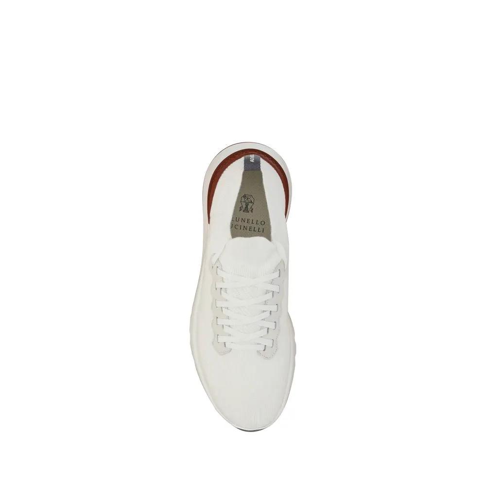 Baskets basses blanches en coton Brunello Cucinelli