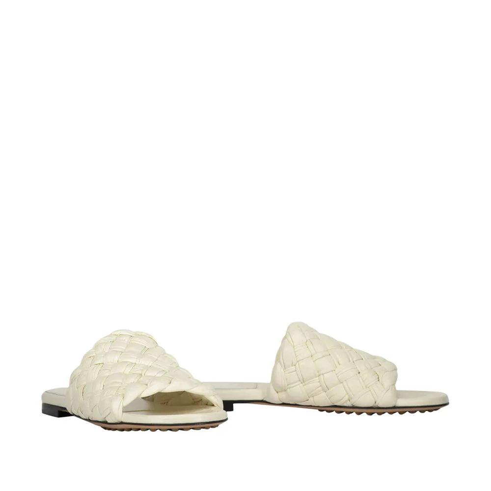 Bottega Veneta White Lamb Leather Mules by Bottega Veneta