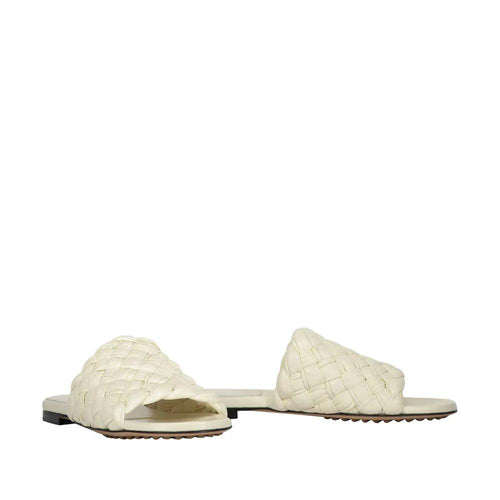 Bottega Veneta White Lamb Leather Mules by Bottega Veneta