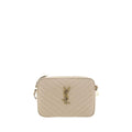 Sac bandoulière Saint Laurent Bos Taurus en cuir de veau beige